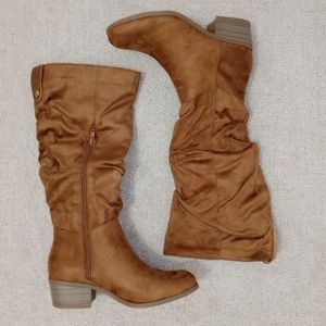Suede Chestnut High Boots, size 7